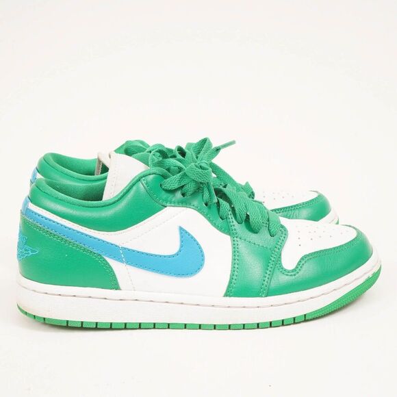 Nike Air Jordan 1 Low Women's 7 Lucky Green/Aquatone-White Sneaker DC0774 304 - Picture 6 of 11